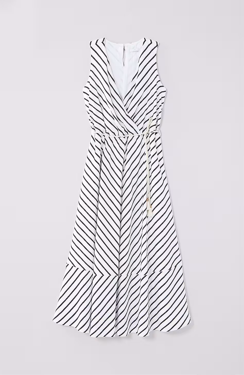 Striped A-Line Belted Dress