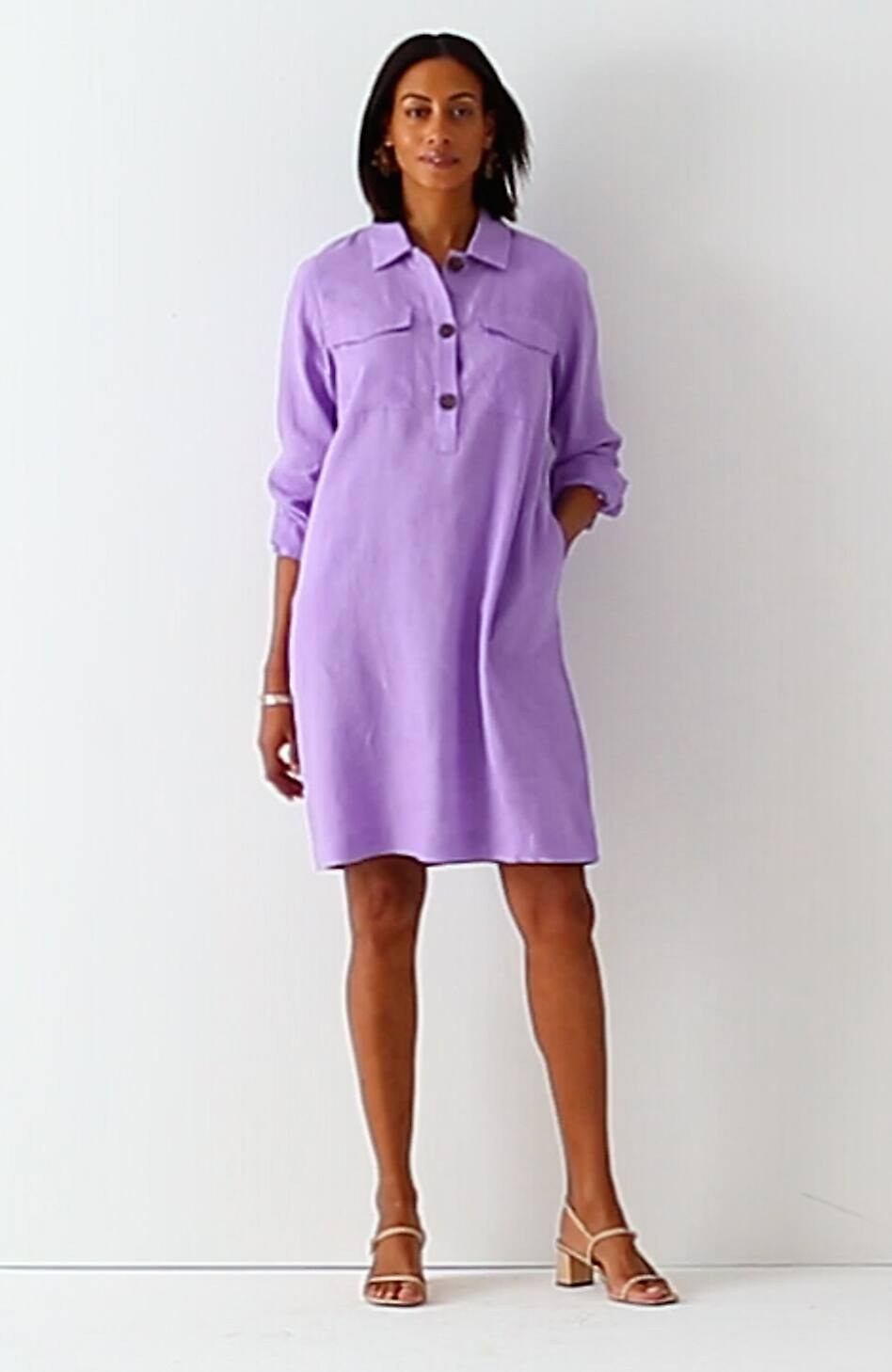Linen Popover Shirtdress