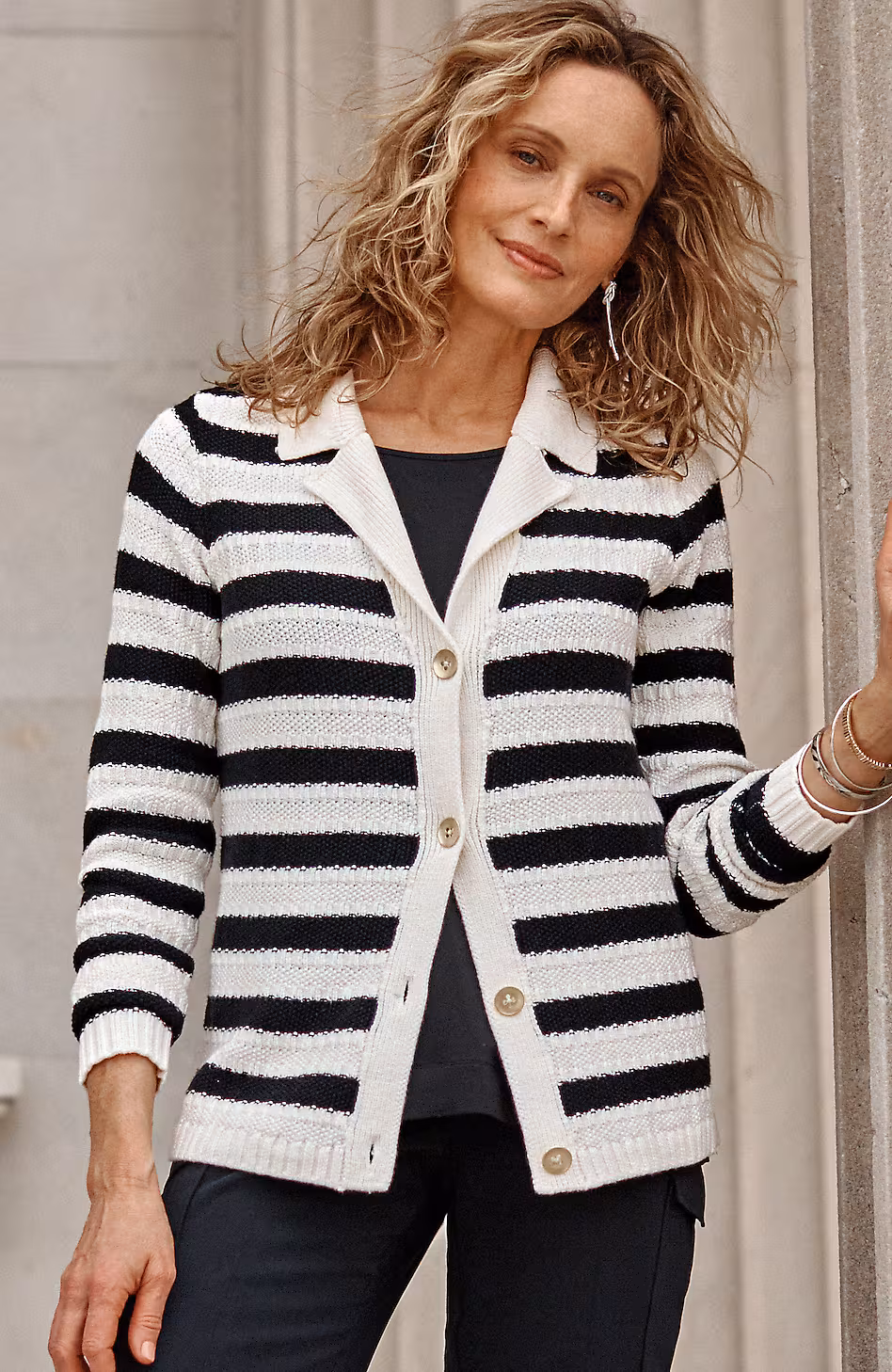 Wearever Textured Collared Cardi