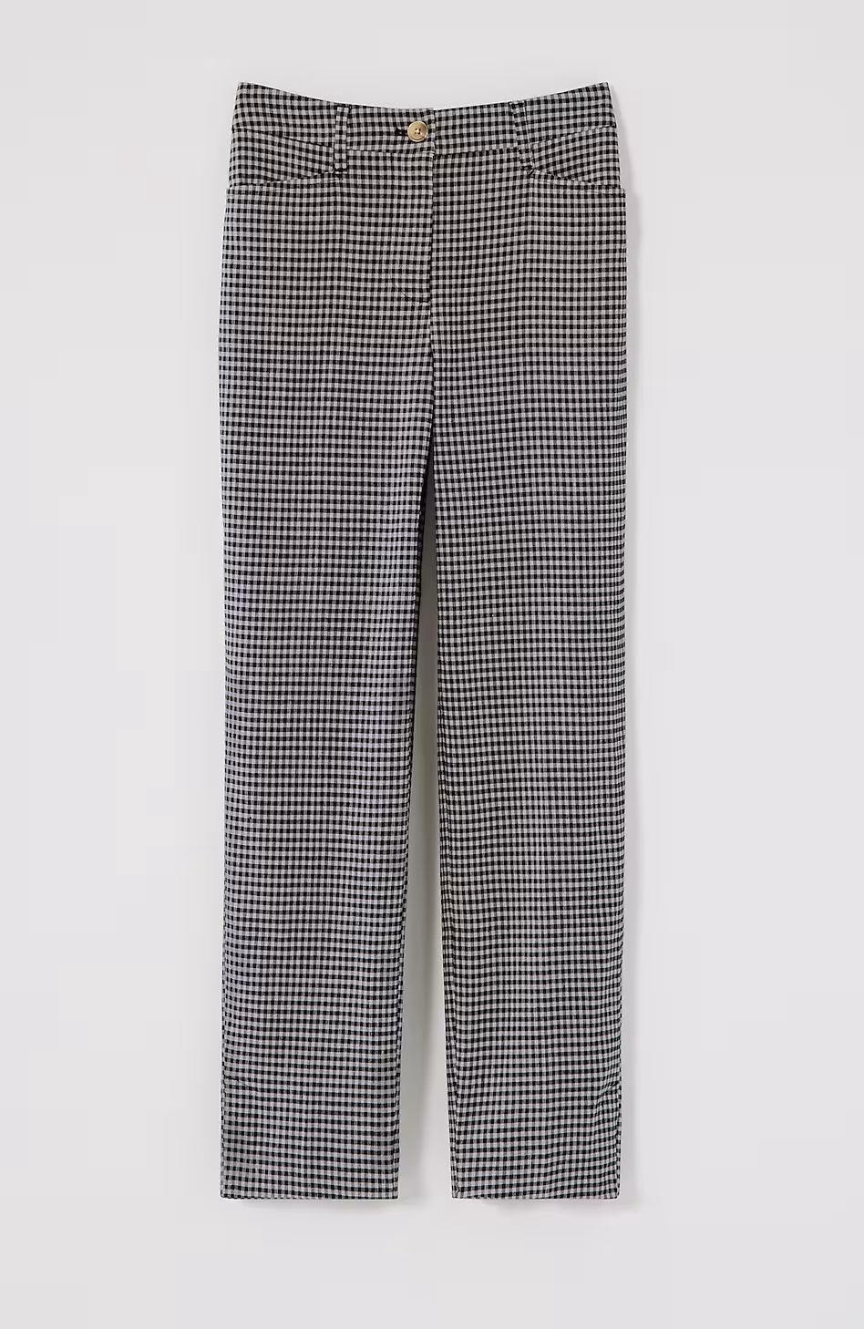 Linen-Stretch Straight-Leg Crops
