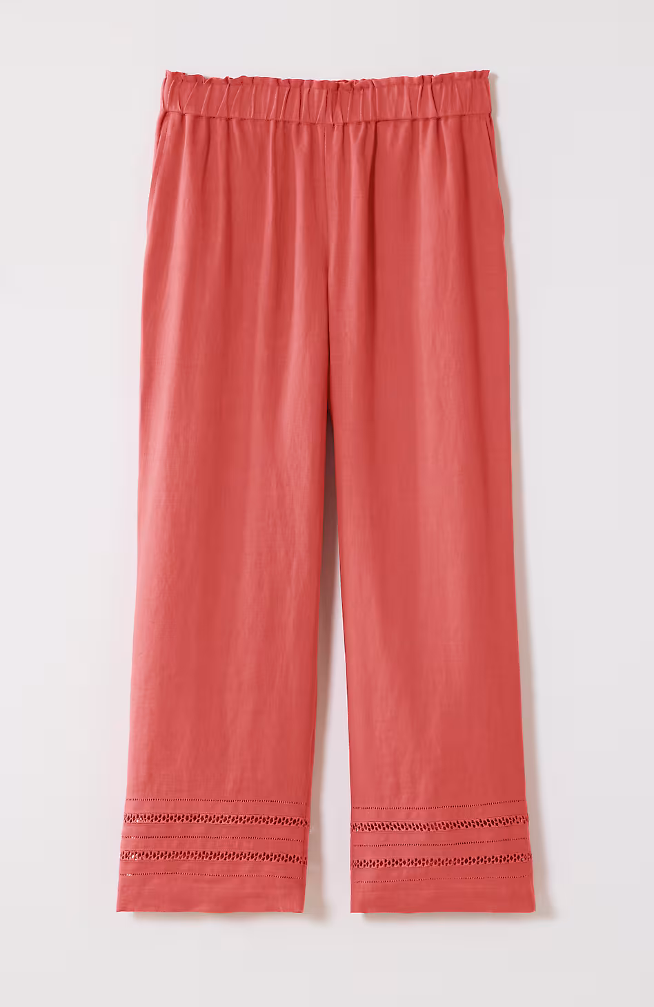 Linen-Trimmed Wide-Leg Crops