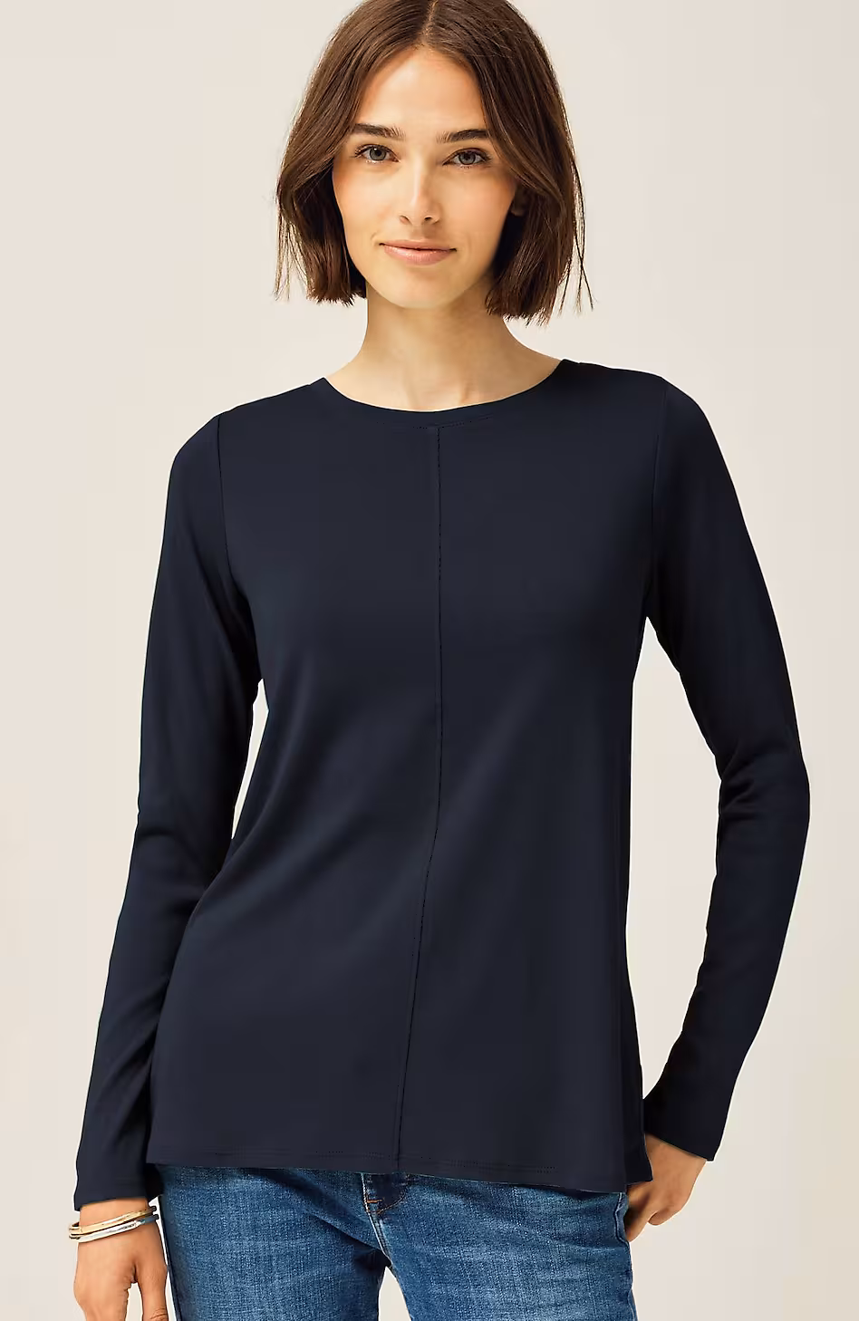 Long-Sleeve Pima Crew-Neck Tee