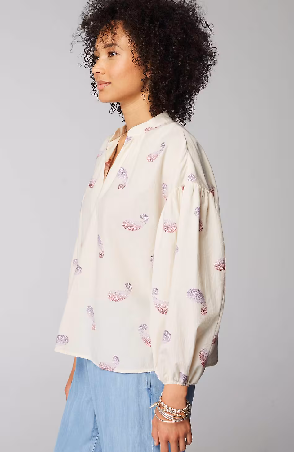 Oversized Split-Neck Top