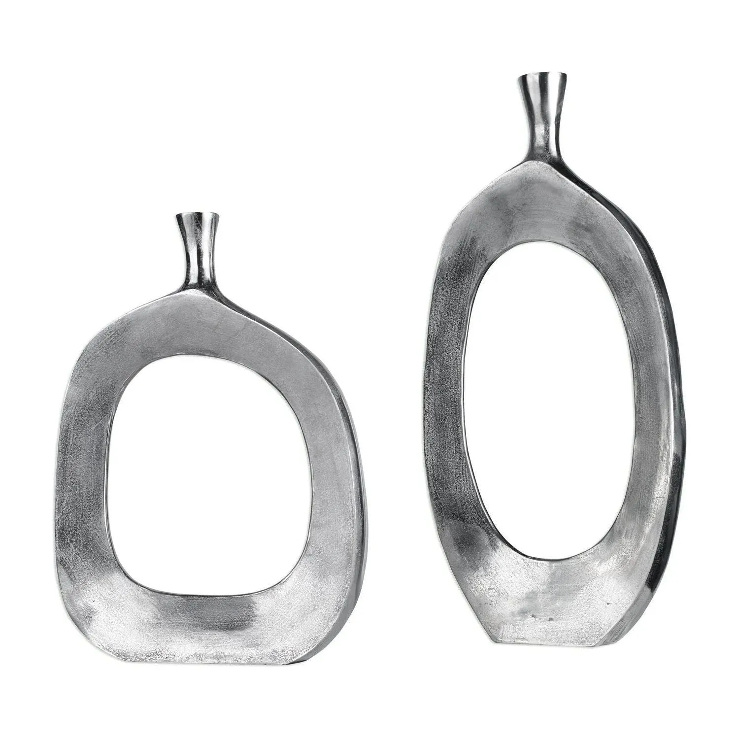 cast aluminium Vases - Set of 2