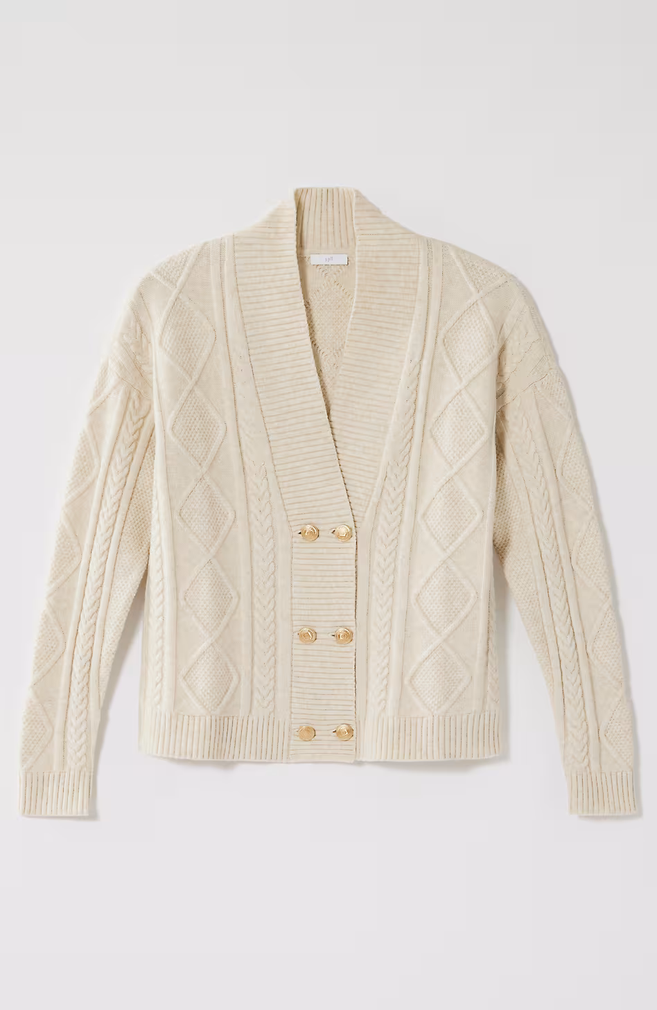 Double-Breasted Cabled Cardi