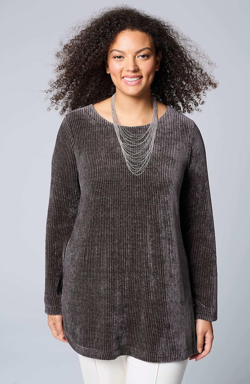 Wearever Boat-Neck Chenille Tunic