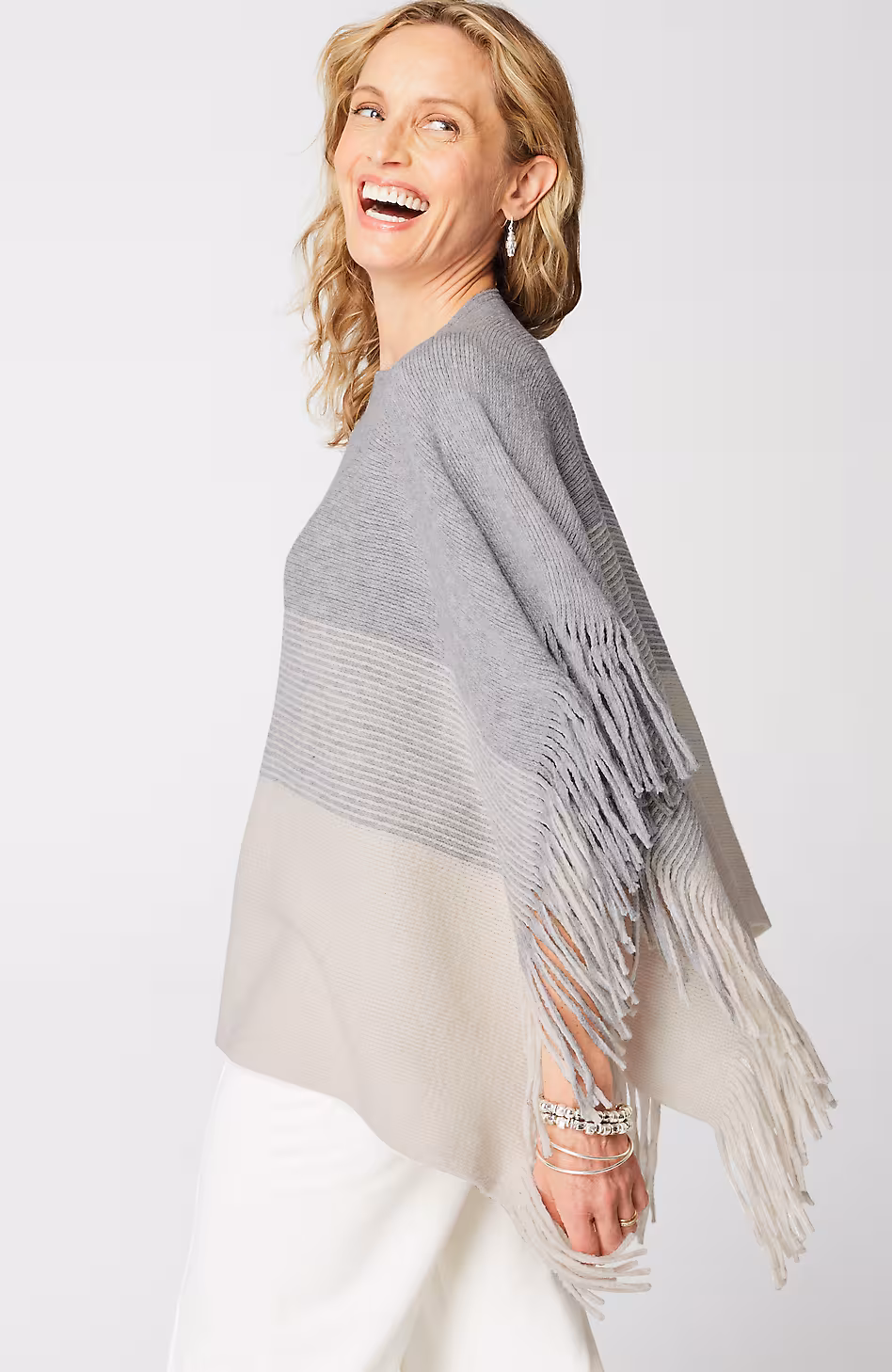 Knit-Fringe Poncho