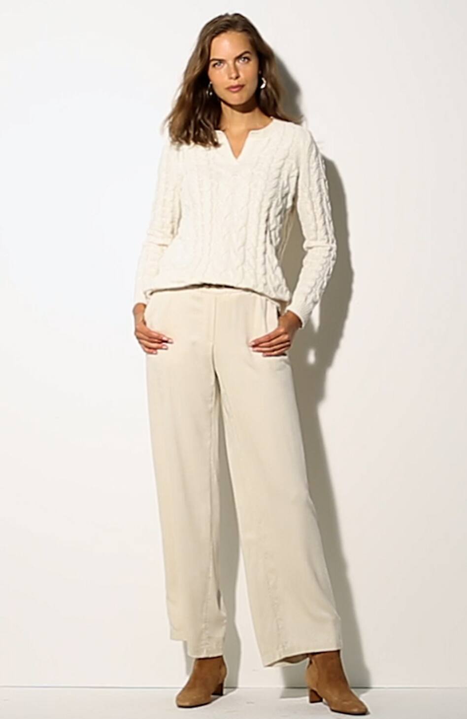 Split-Neck Chenille Tunic