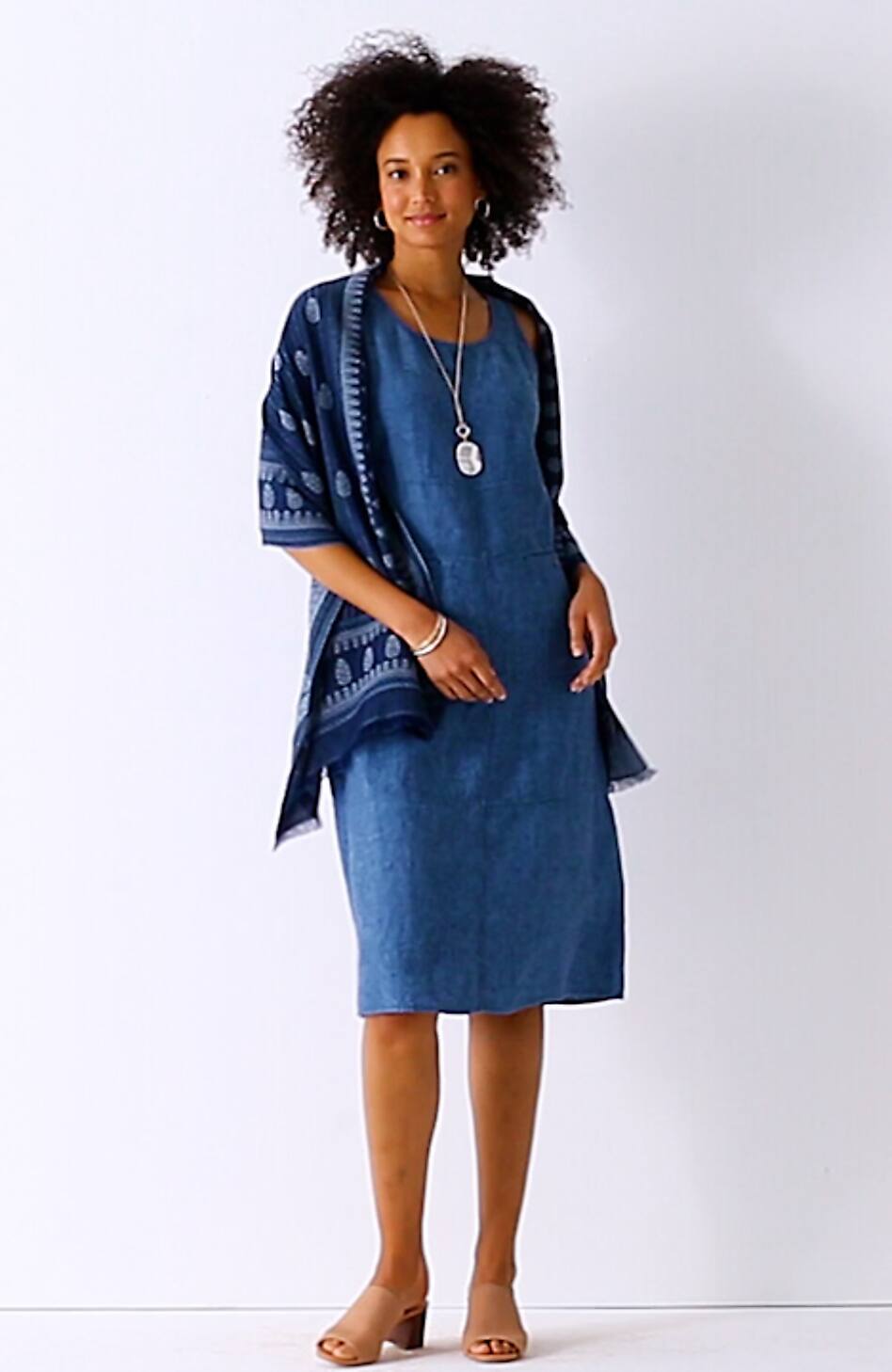 Indigo Jacquard Scarf