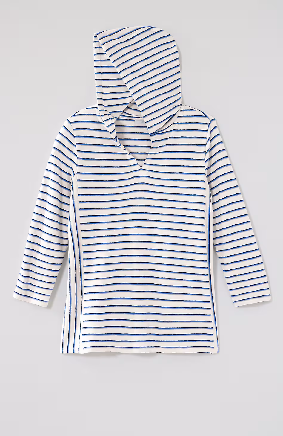 Mixed-Stripes Cotton Hoodie