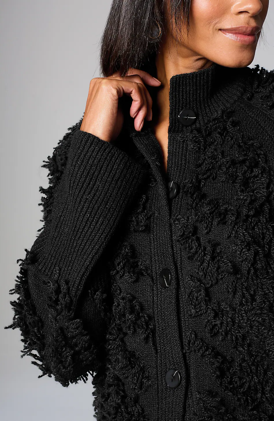 Pure Jill Textured Fringe Cardi