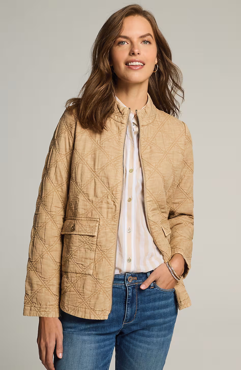 Quilted Zip-Front Jacket