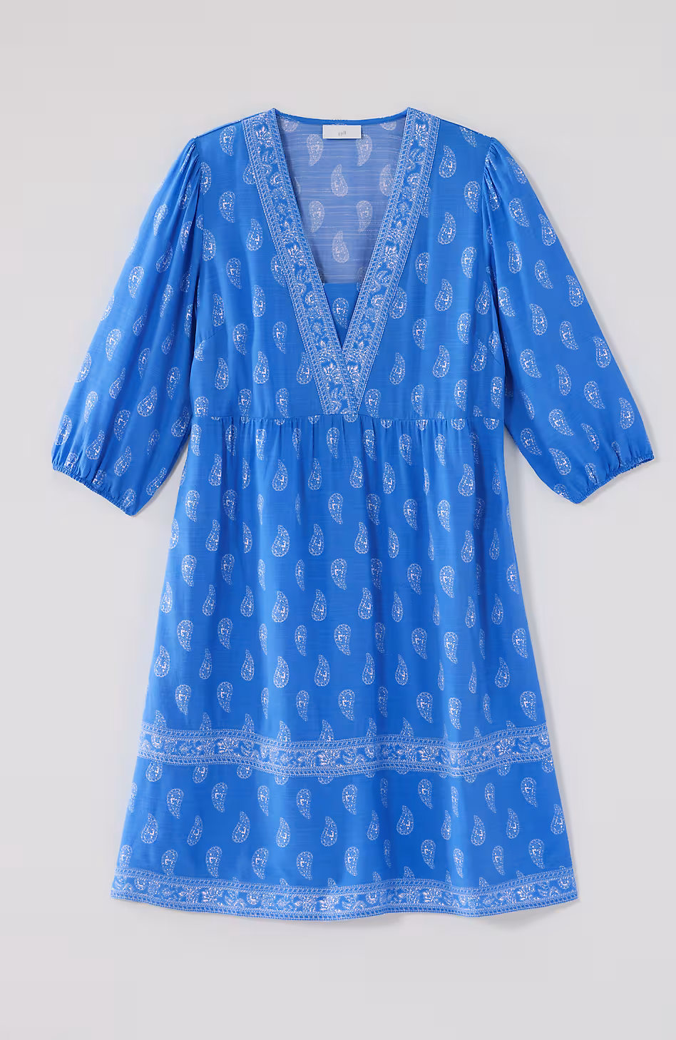 Border-Printed Flounced-Hem Dress