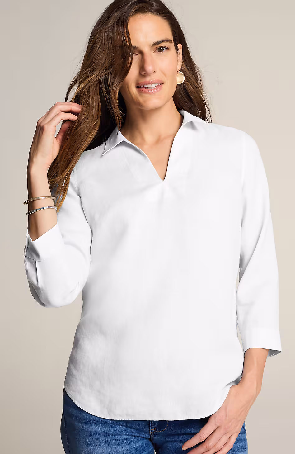 Non-Iron Linen Popover Shirt