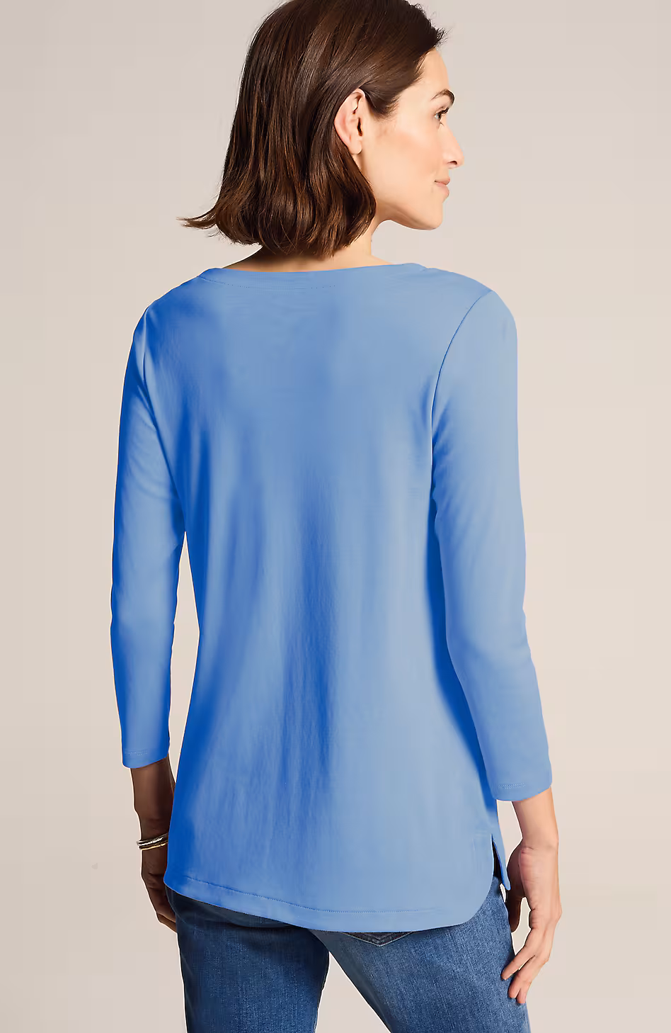 Pima 3/4-Sleeve V-Neck Tee