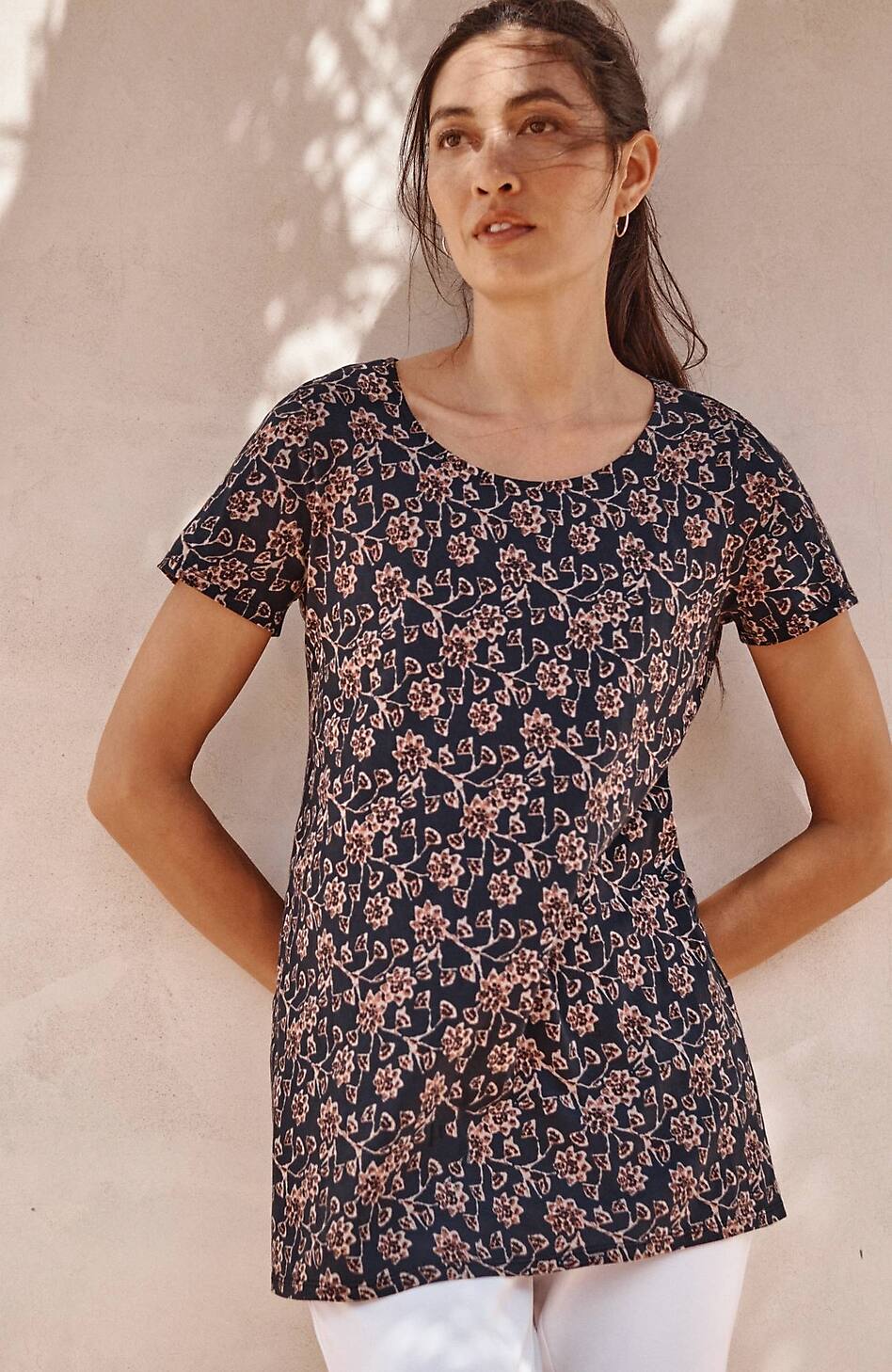 Pure Jill Scoop-Neck Elliptical Tee