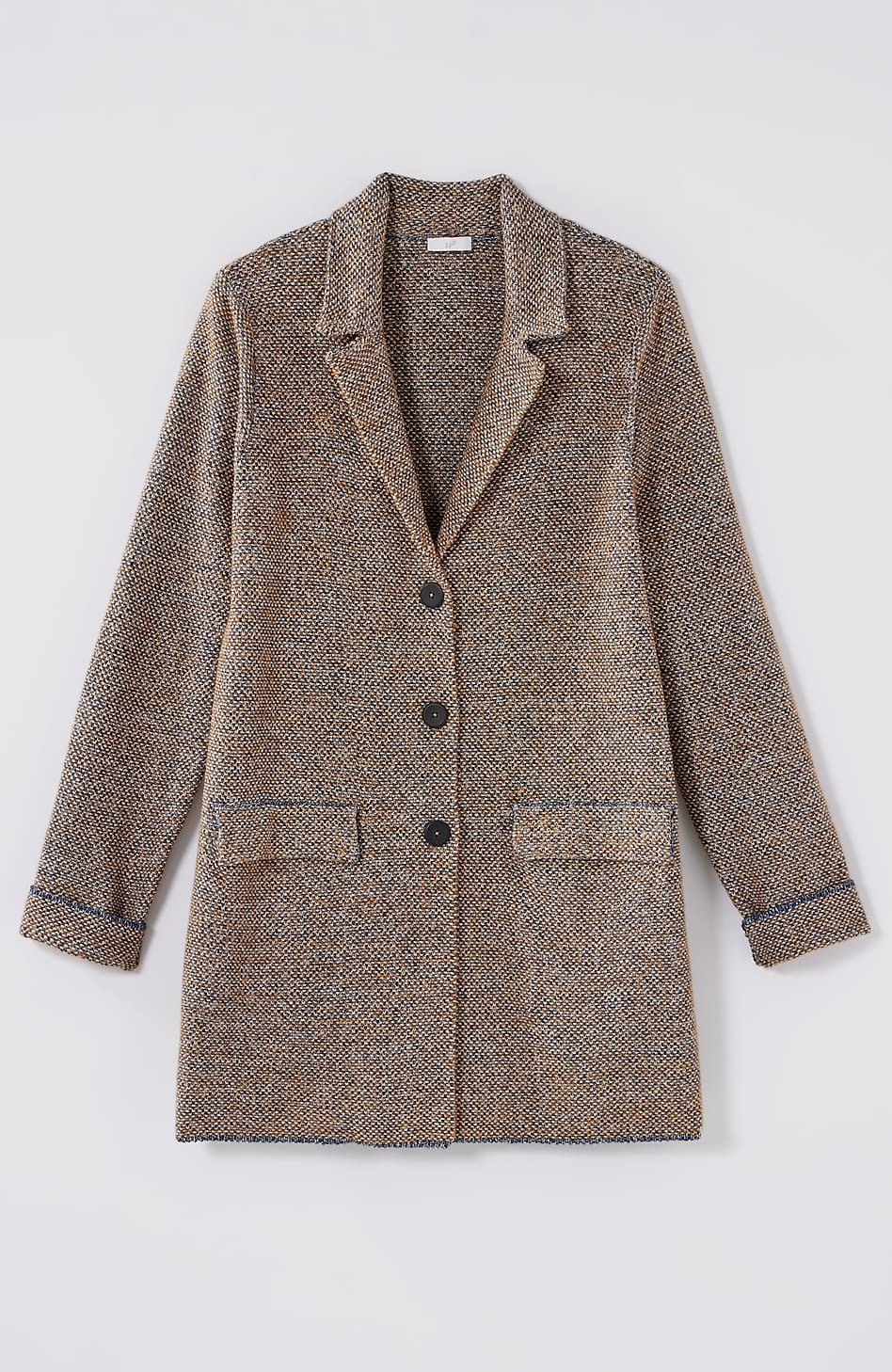 Tweed-Textured Sweater-Jacket