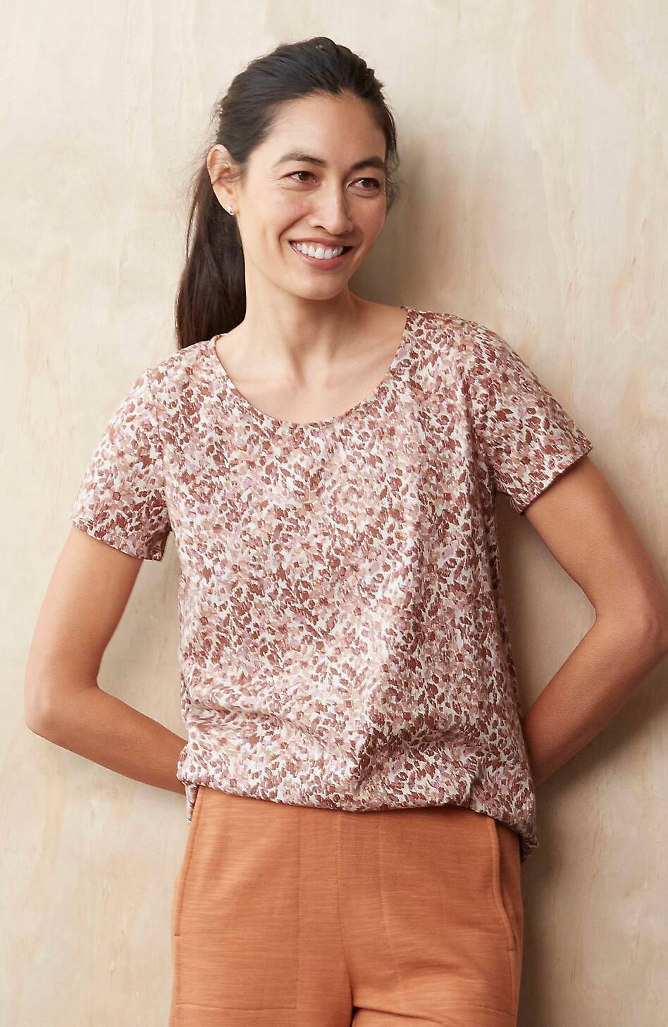 Pure Jill Scoop-Neck Elliptical Tee