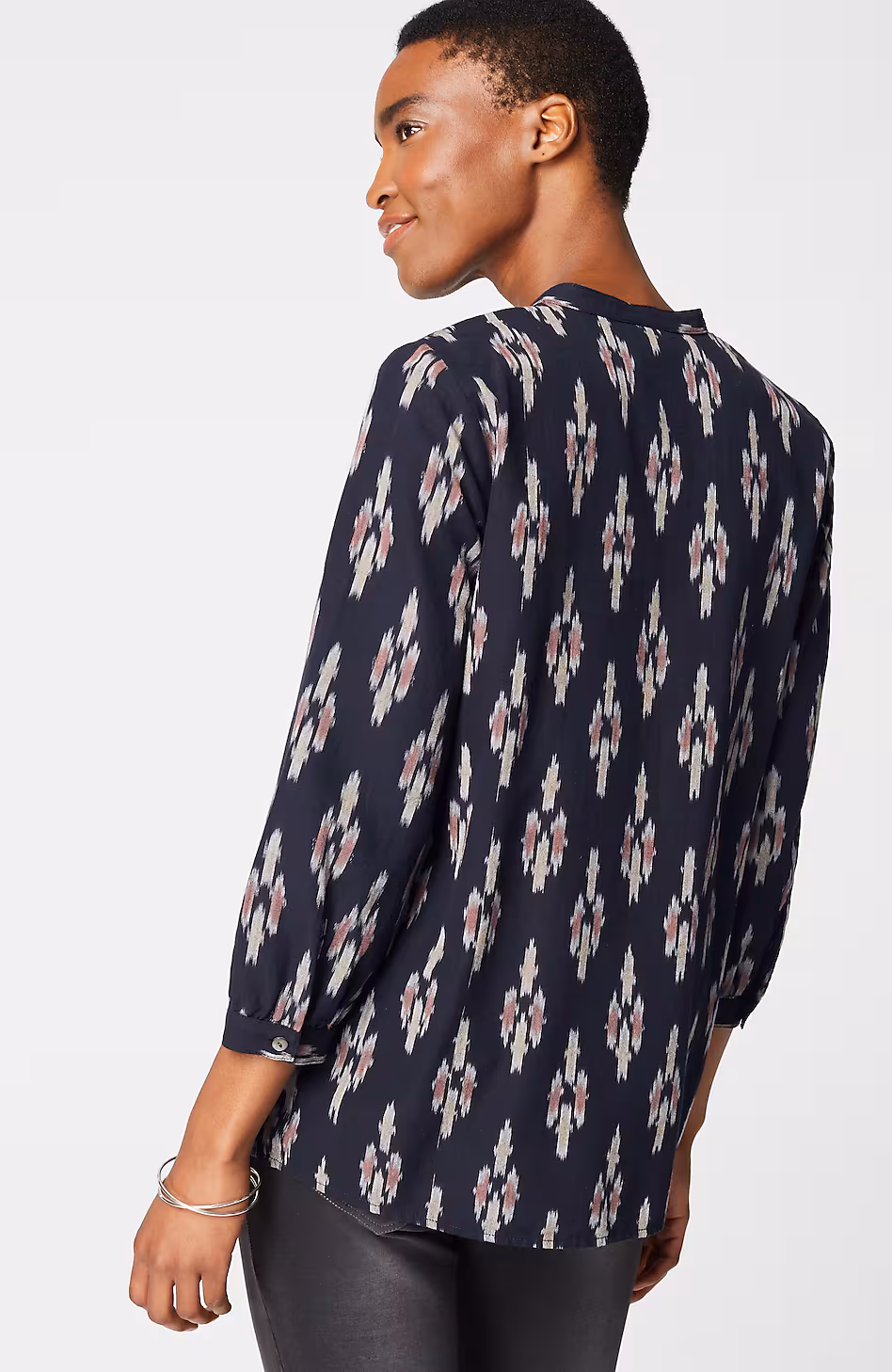Pure Jill V-Neck Ikat Top