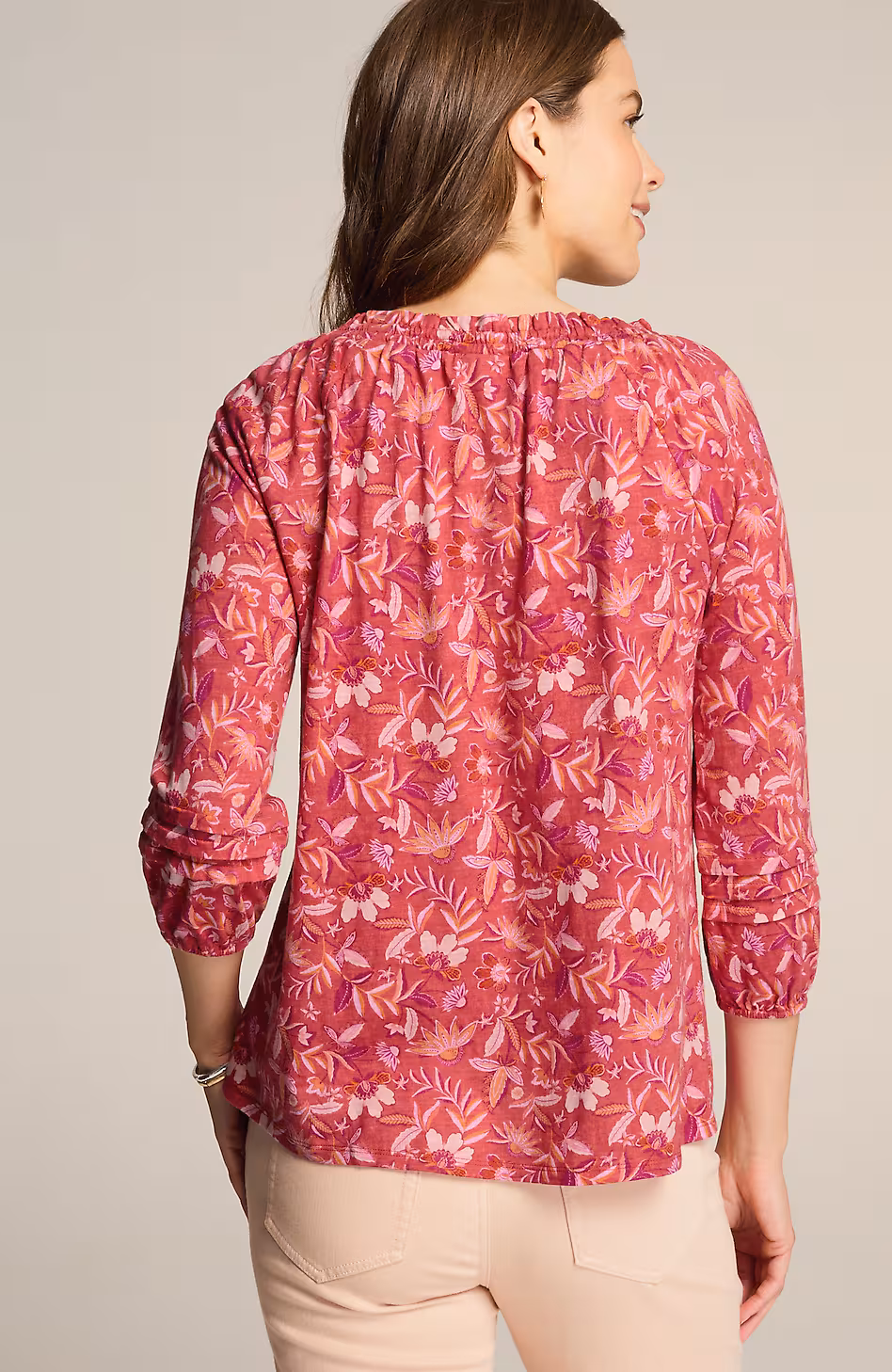 Printed Convertible-Shoulder Top