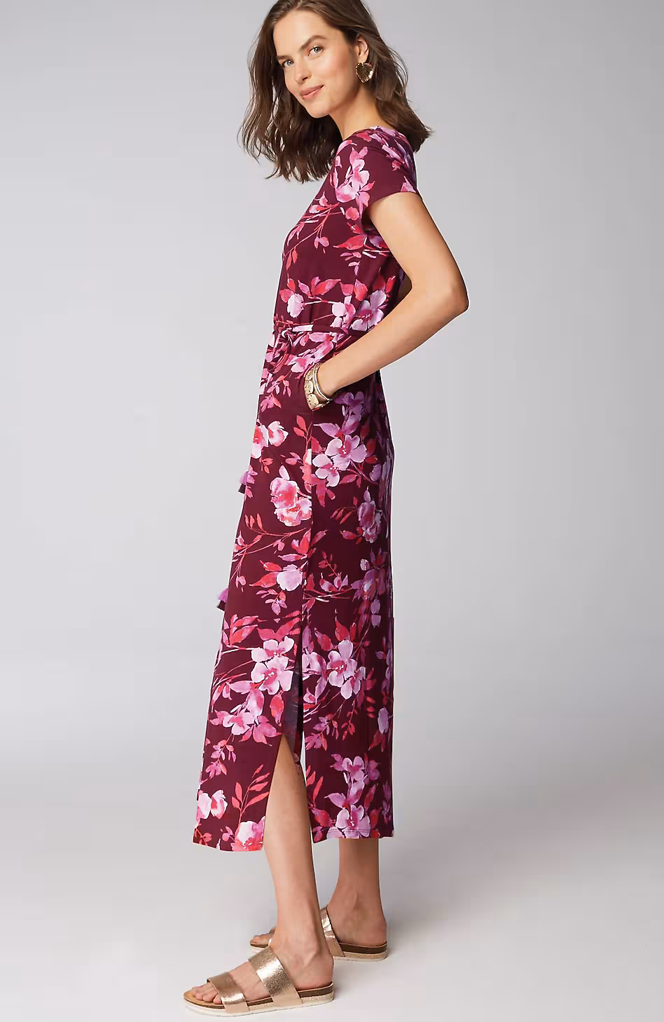 Cap-Sleeve Maxi Dress