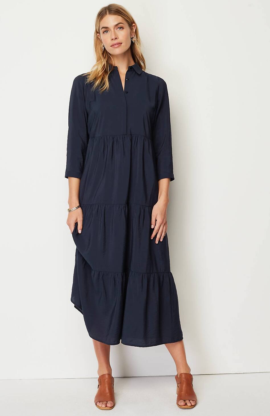 Tiered Maxi Shirtdress