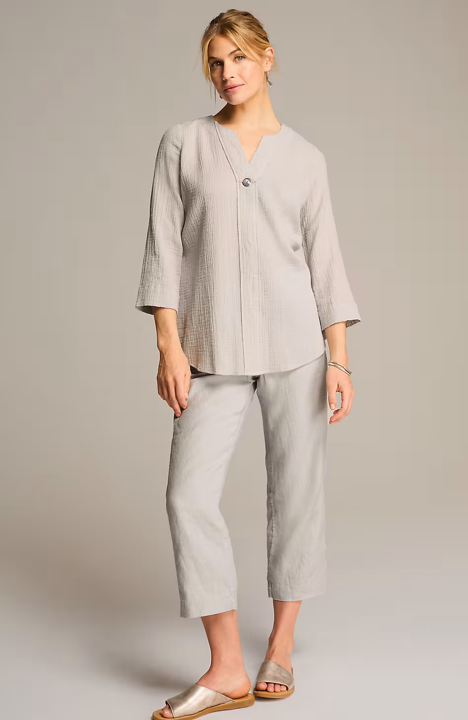 Pure Jill Linen Cropped Pants