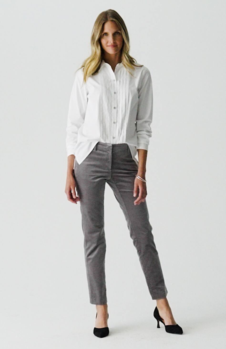 Velveteen-Stretch Slim-Leg Pants