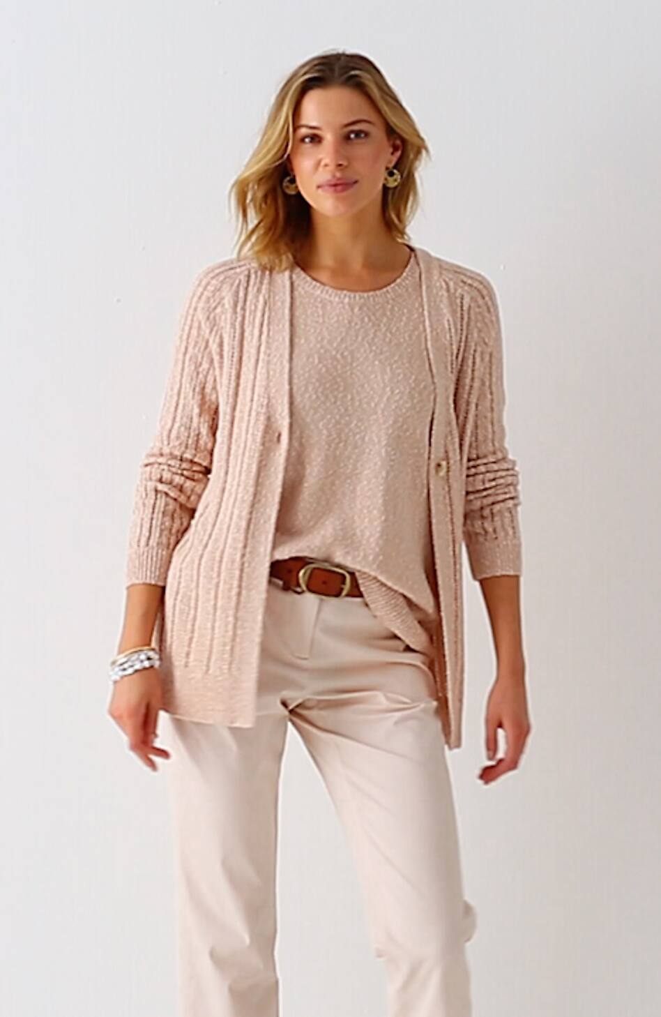 Marled Single-Button Cardi