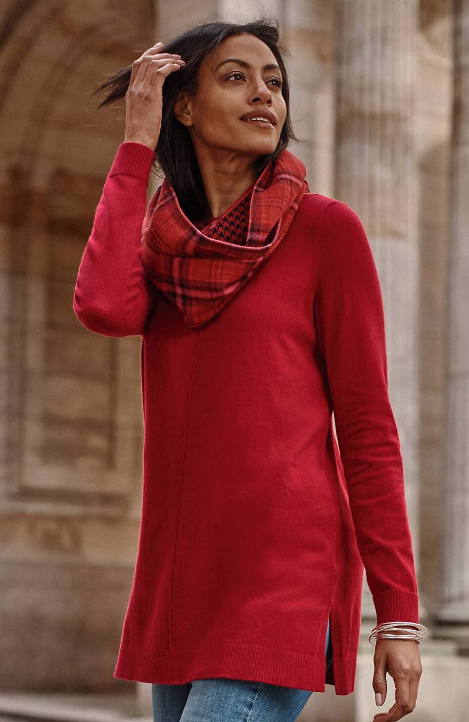 Pintucked Sweater-Tunic