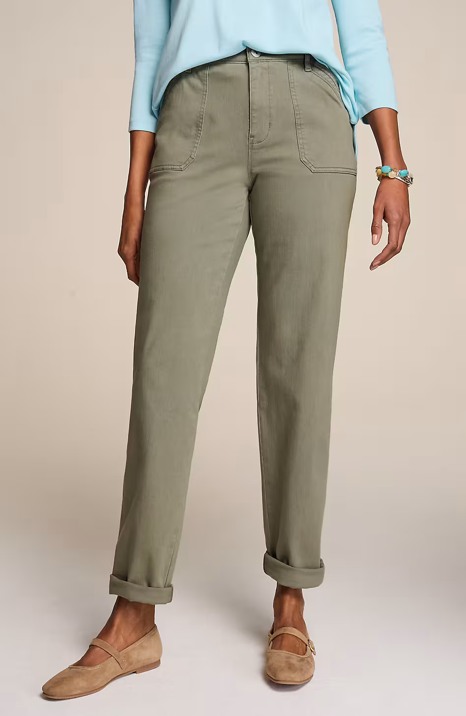 Curvy-Fit Patch-Pocket Jeans