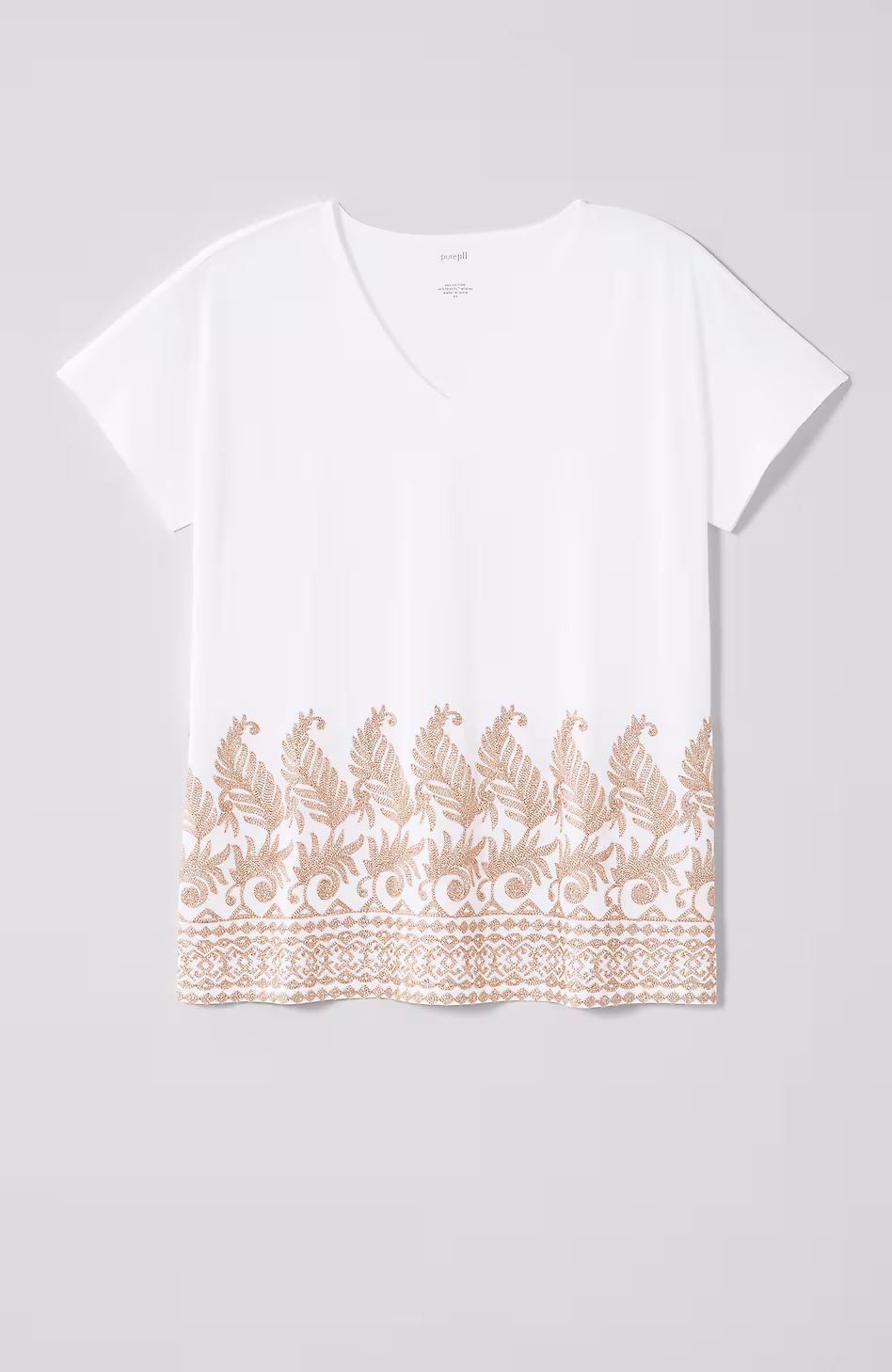 Pure Jill Metallic-Embroidered Top