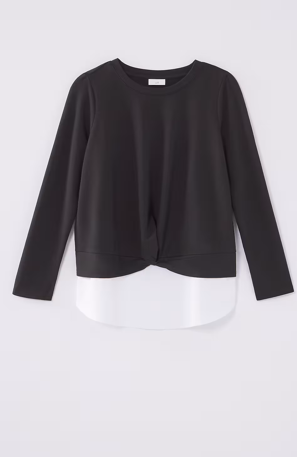 Mixed-Media Twist-Front Top