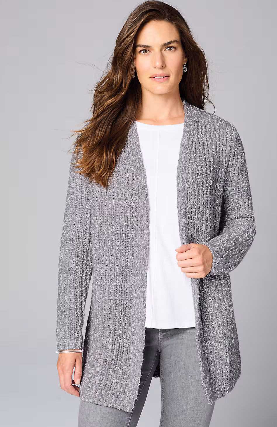 Textured Two-Tone Cardi