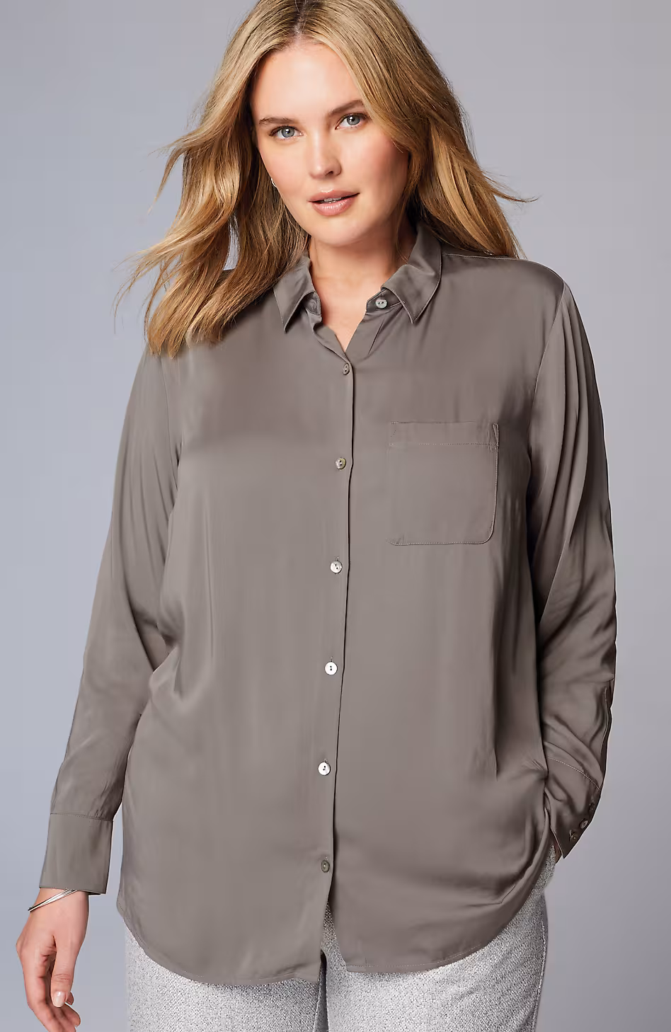 Satin A-Line Shirt