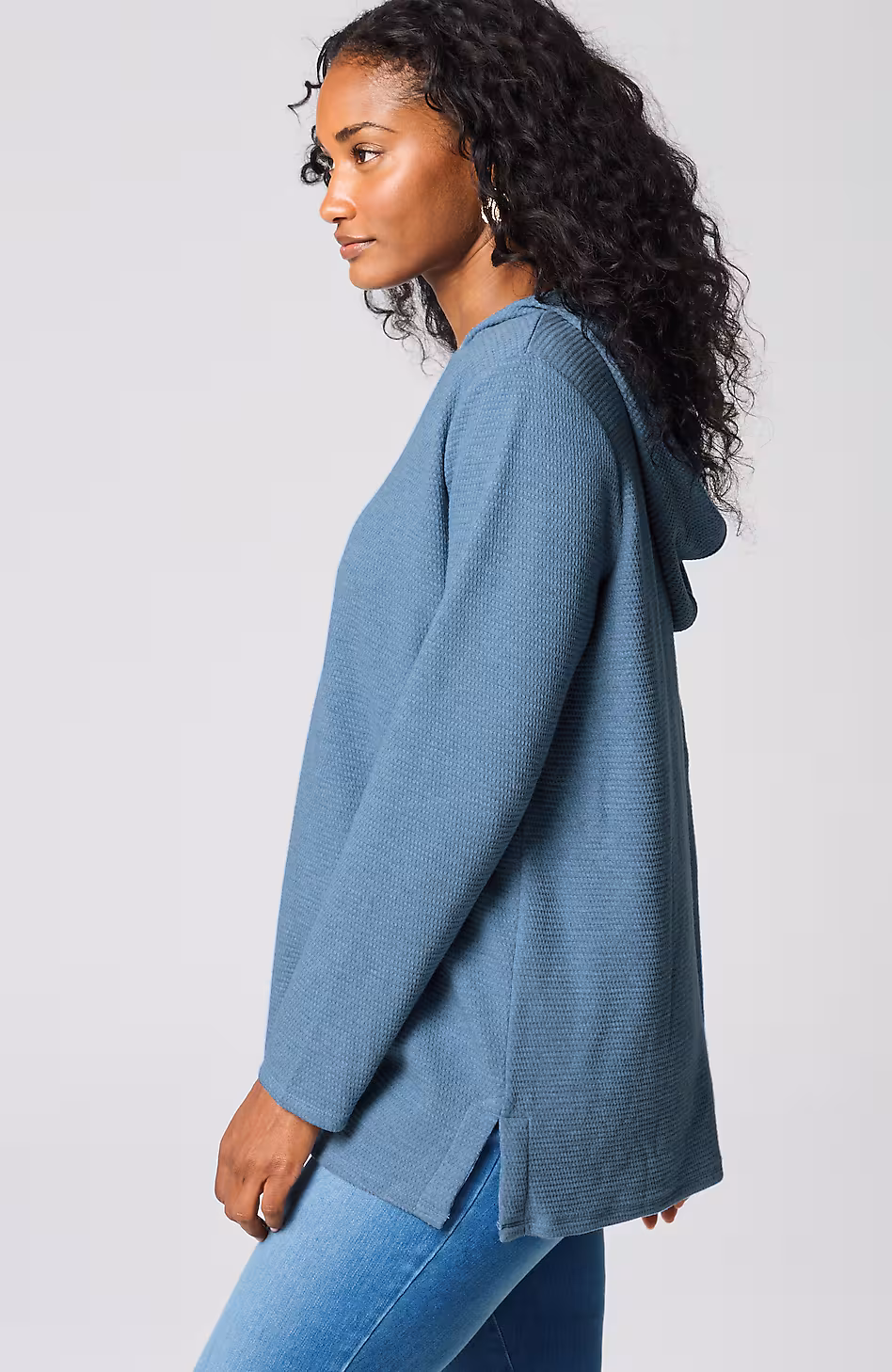 Pure Jill Cotton-Blend Textured Hoodie Tunic