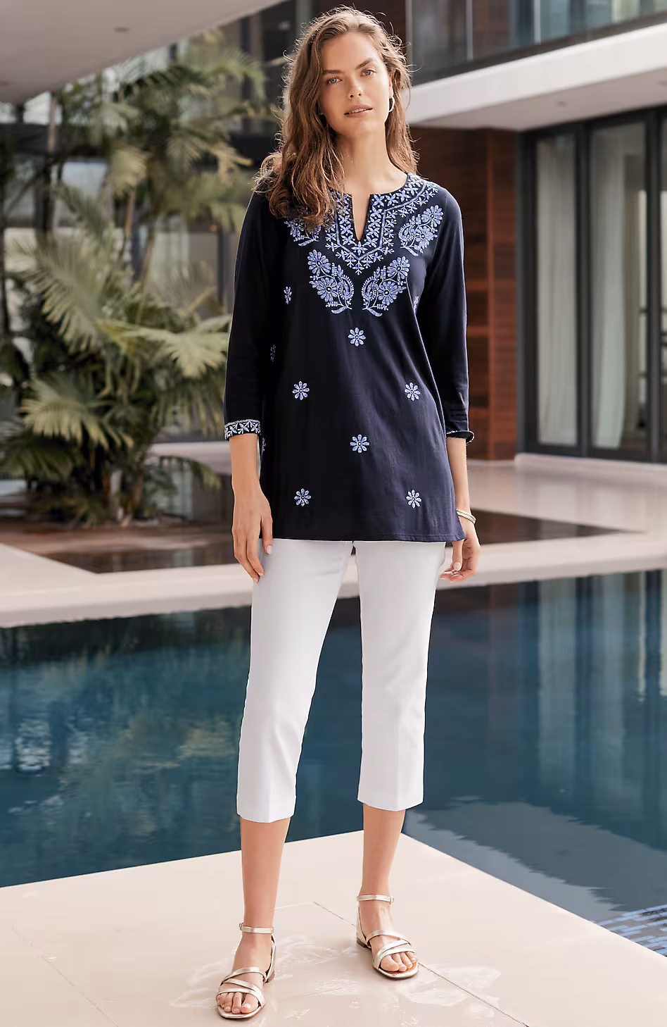 Versatile Cotton-Stretch Slim-Leg Capris