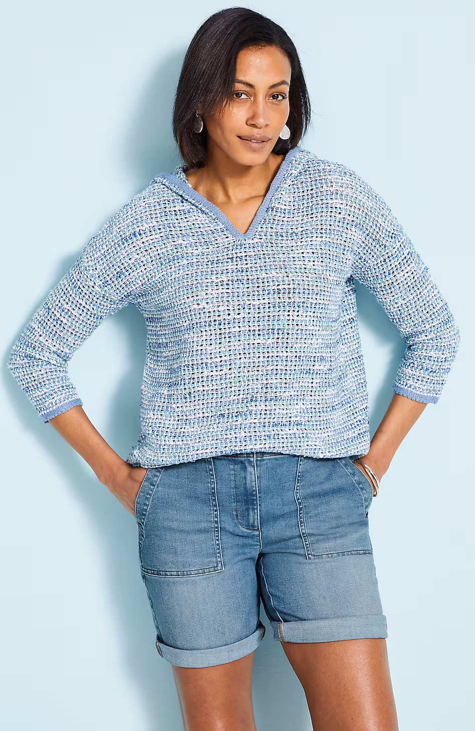 Denim Patch-Pocket Shorts