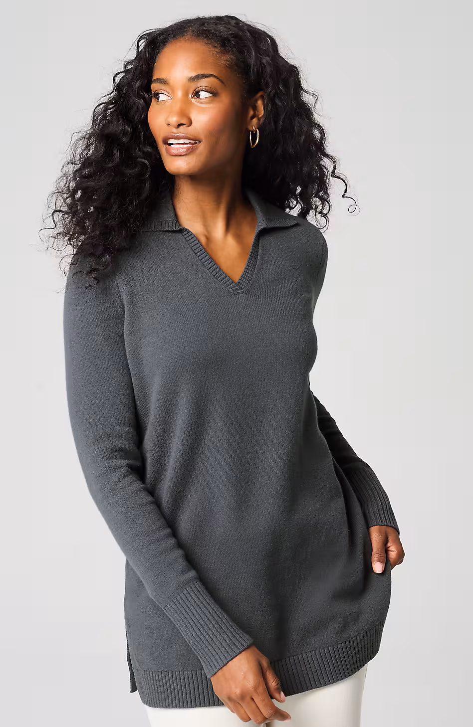 Pure Jill Collared Sweater Tunic
