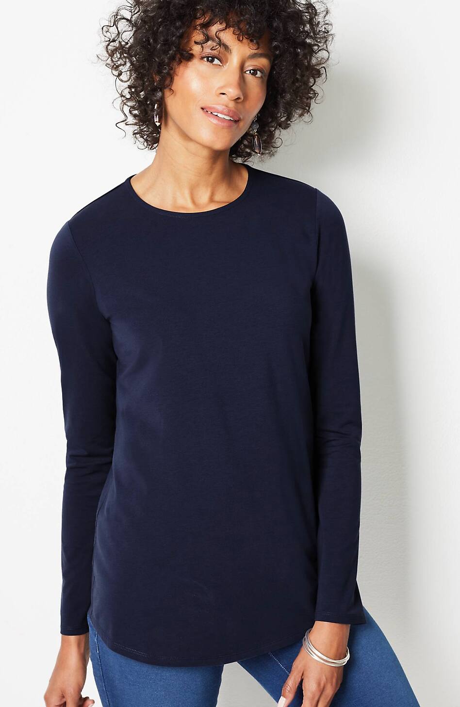 Pure Jill Long-Sleeve Shirttail Tee