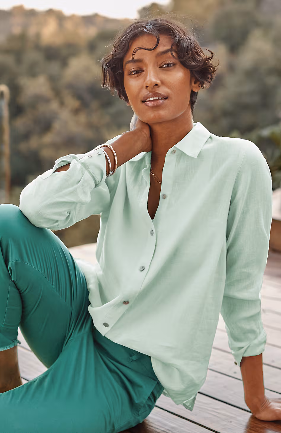 Everyday Linen Button-Front Shirt