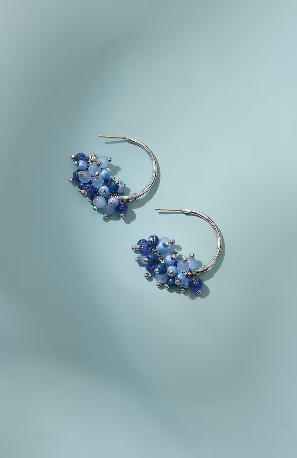 Beaded Cluster Hoops