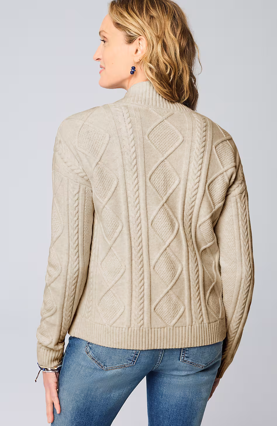 Double-Breasted Cabled Cardi
