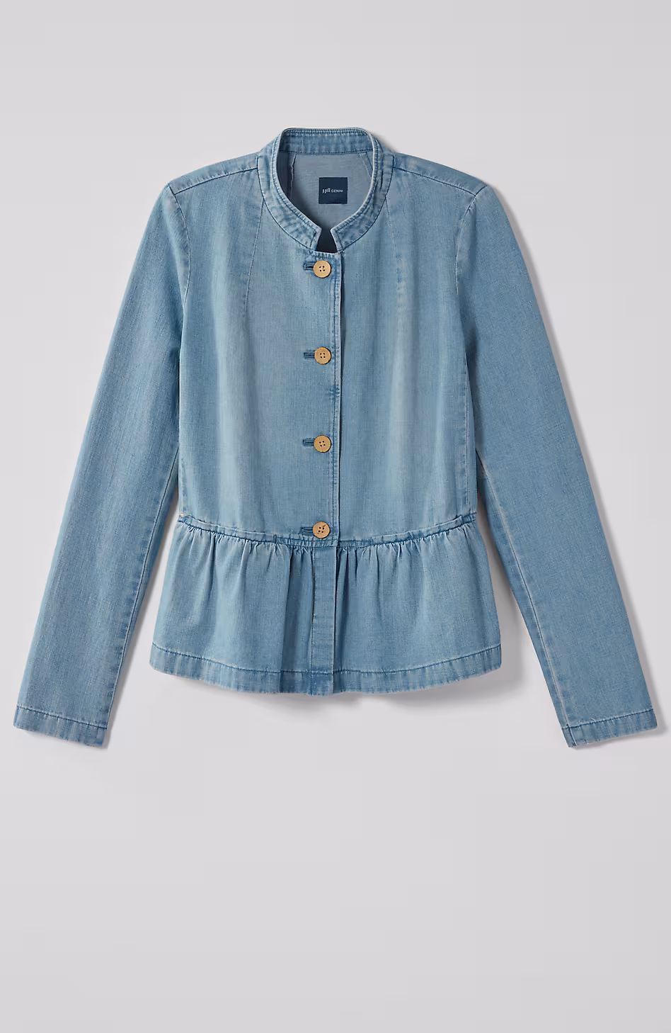 Button-Front Peplum Jacket