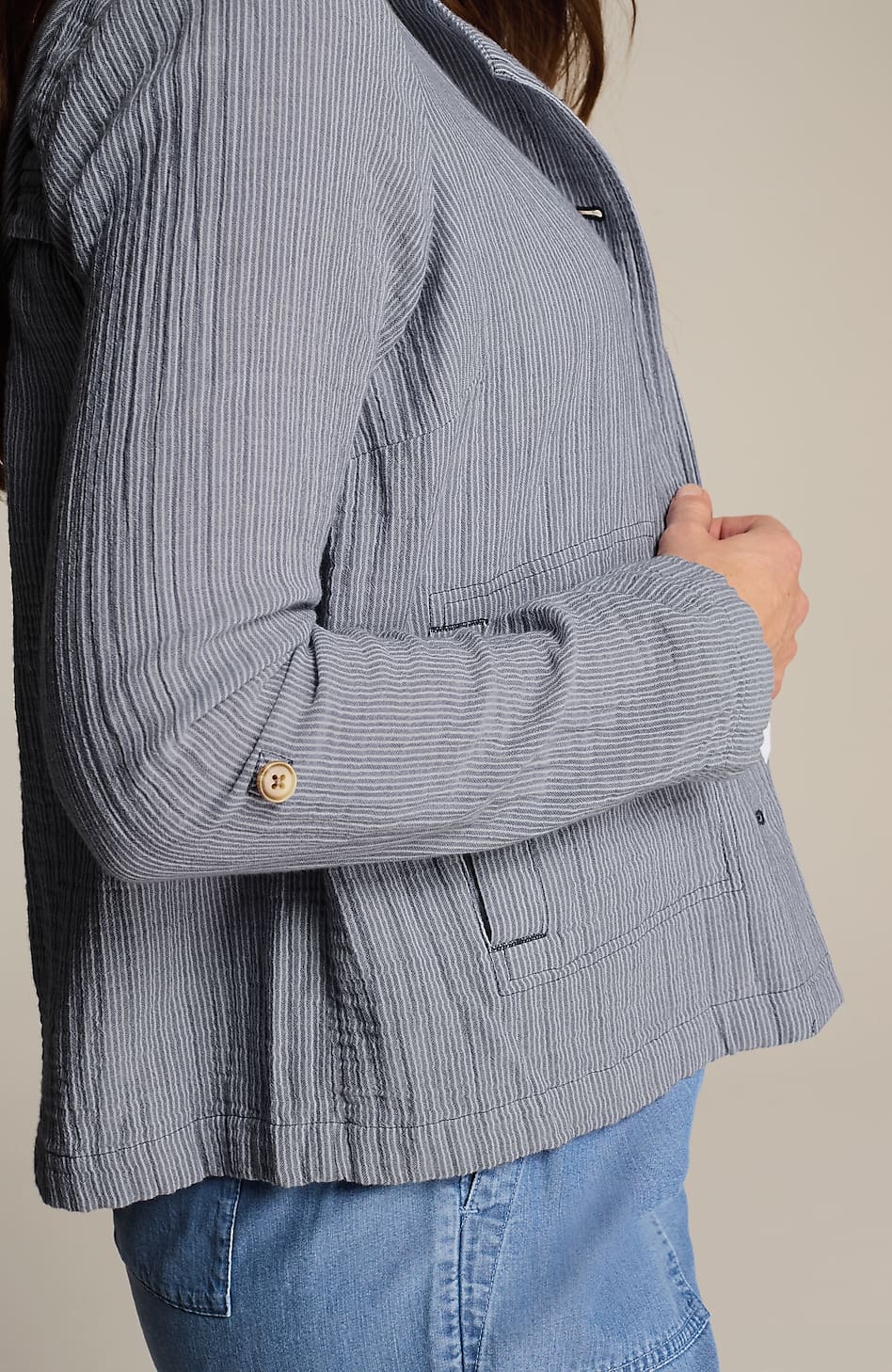 Cotton-Gauze Hooded Jacket