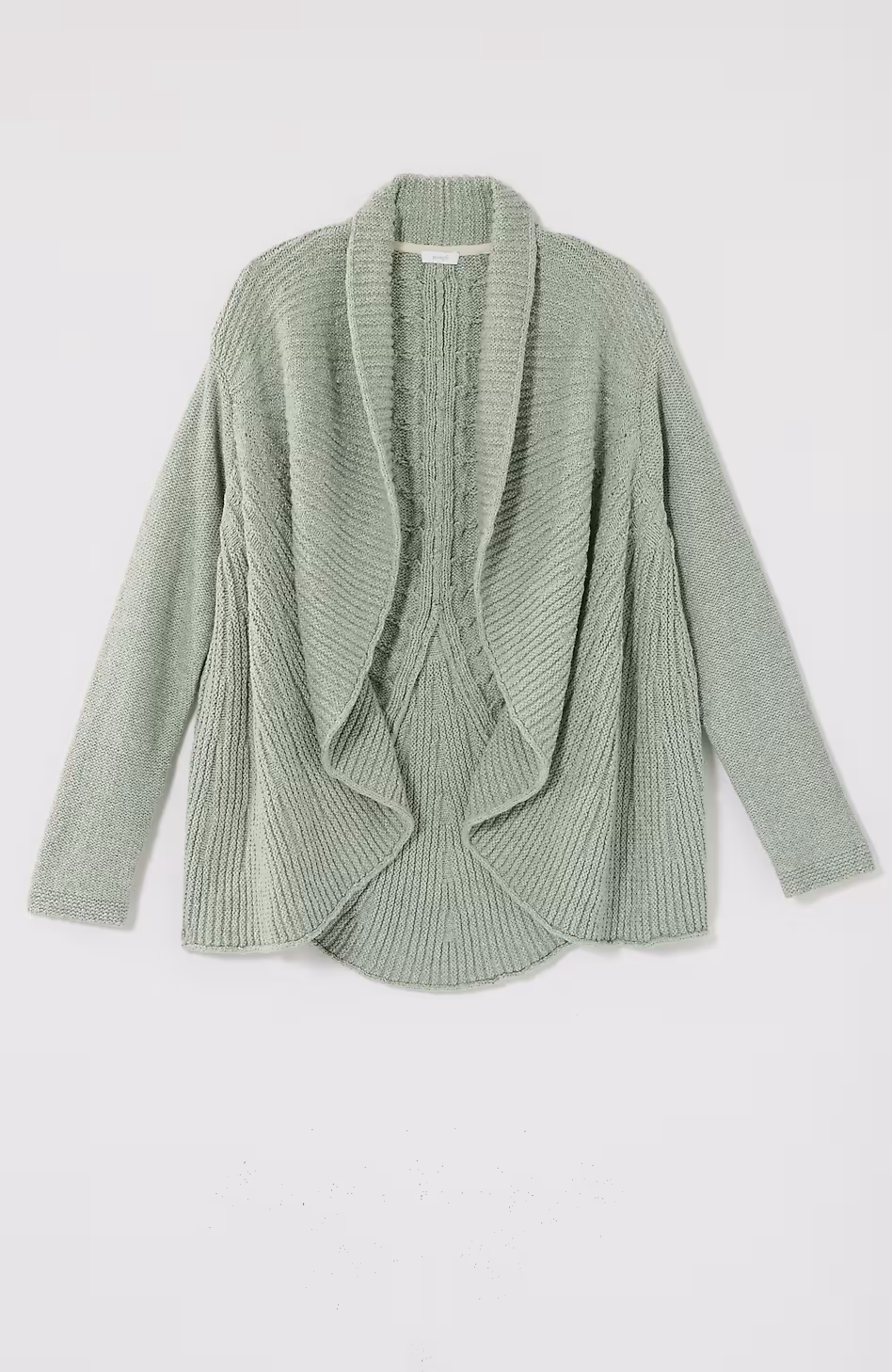 Pure Jill Curved-Hem Cabled Cardi
