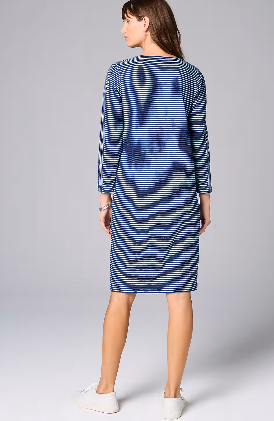 Knit Button-Cuff Dress