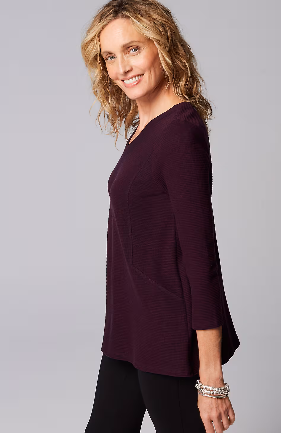 Wearever Double V-Neck Ottoman Top