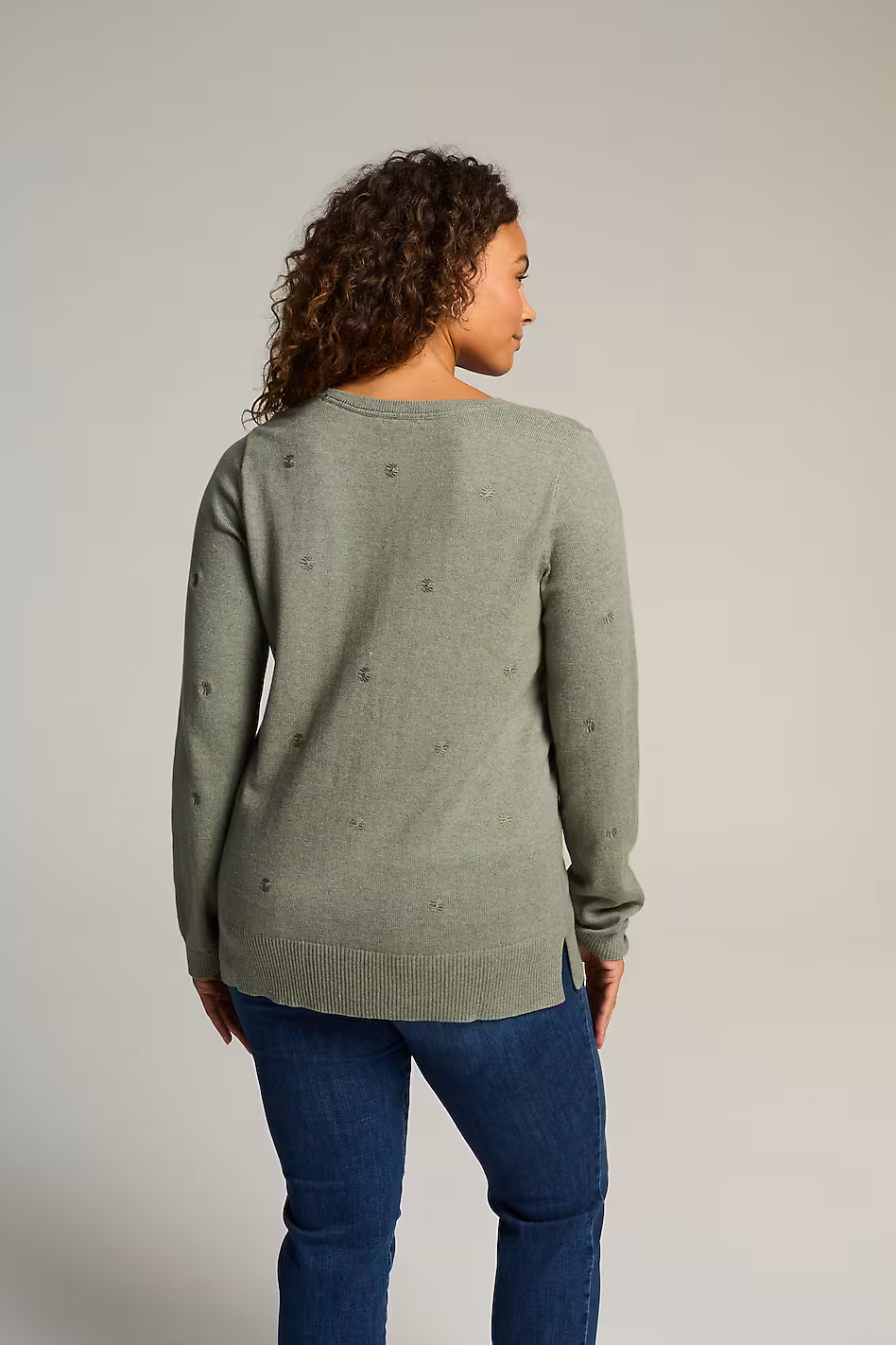 Dot-Embroidered Sweater