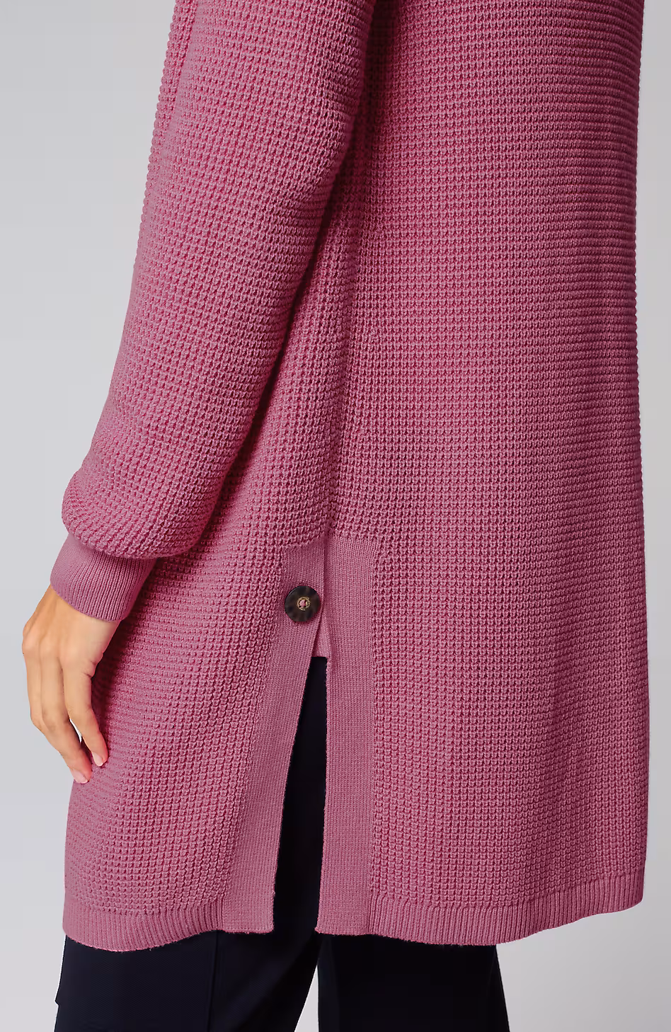 Textured Open-Front Cardi